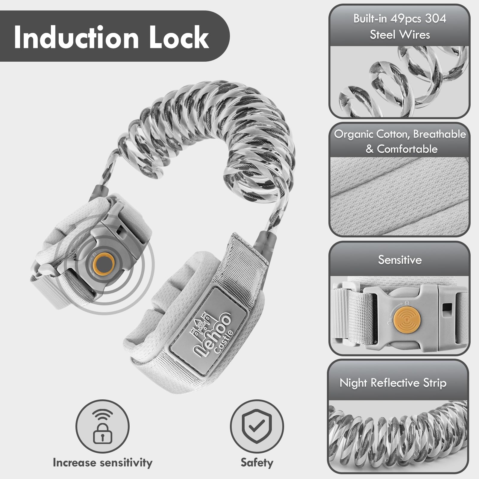 Lehoo Castle toddler leash with reflective strip improves night visibility for safety.