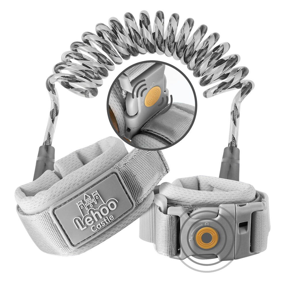 Lehoo Castle toddler leash with induction lock for secure parental control in crowded spaces.