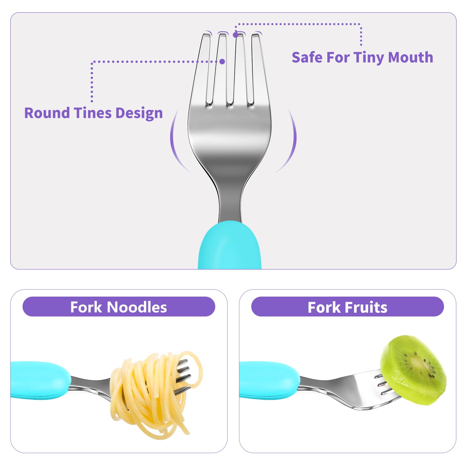 Lehoo Castle stainless steel forks and spoons ready for independent eating