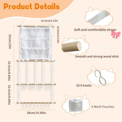 LEHSGY large capacity bow holder with multiple hooks for many accessories.