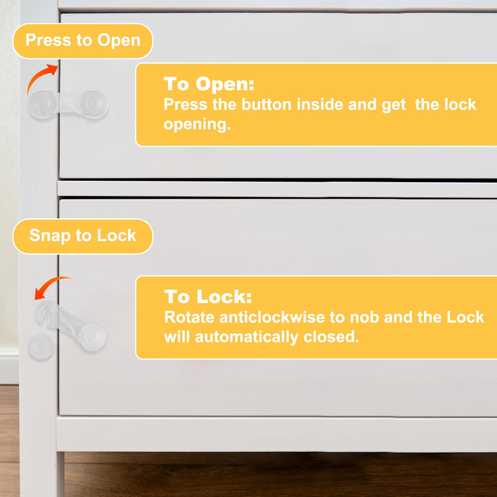 Leikedun transparent cabinet locks blend with kitchen decor