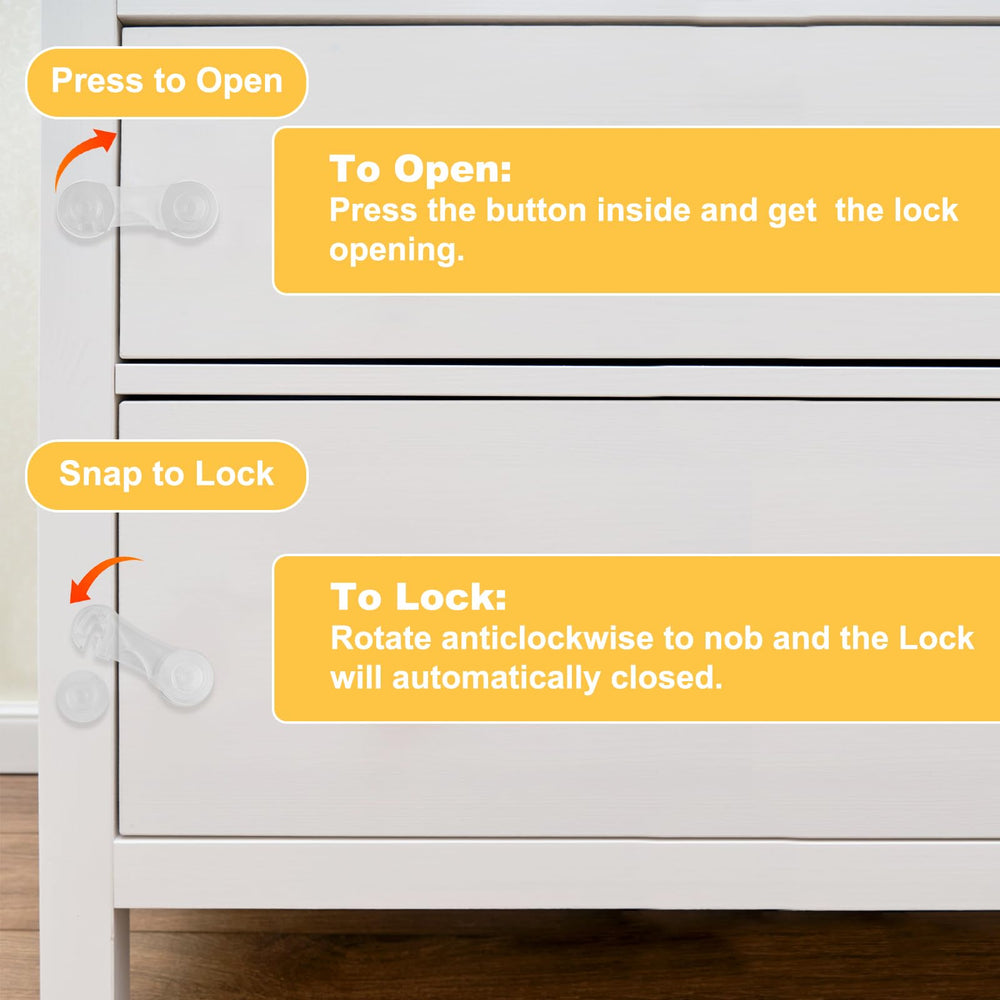 Leikedun transparent cabinet locks blend with kitchen decor