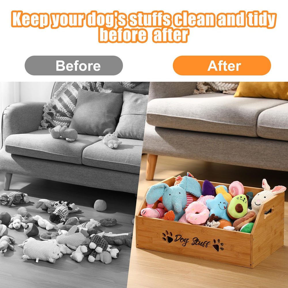 Leinuosen bin front paw pattern enhances decor while neatly storing toys and treats