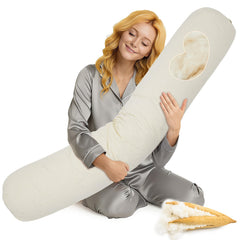Leinuosen kapok full body pillow side view with adjustable fill for personalized support