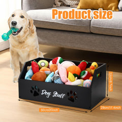 Leinuosen large dog toy bin shows dual side handles for easy moving of toys.