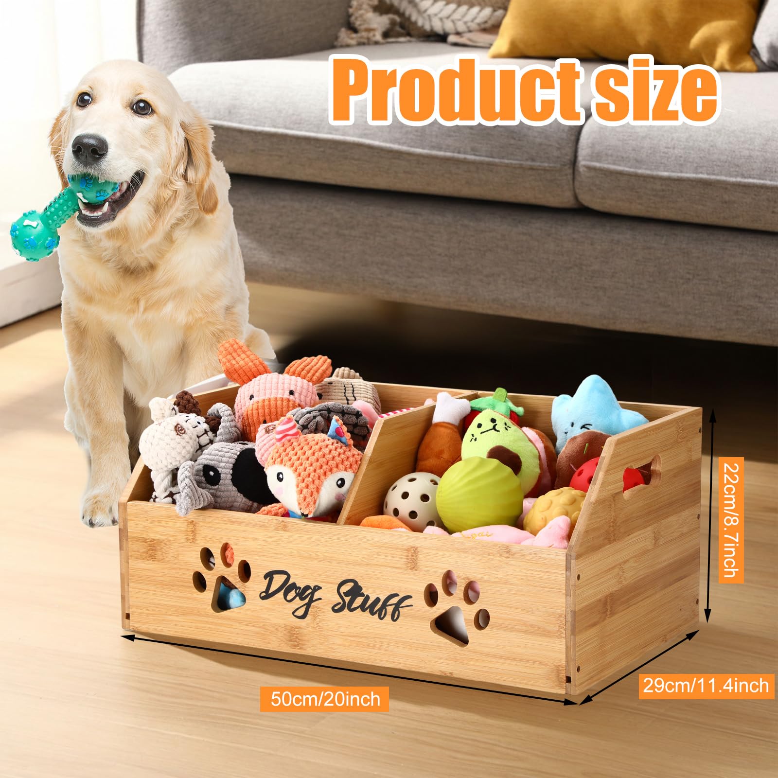 Leinuosen large dog toy bin side-handles show easy portability to yard or park.