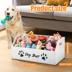 Leinuosen large dog toy bin side view highlights interior storage for leashes and toys