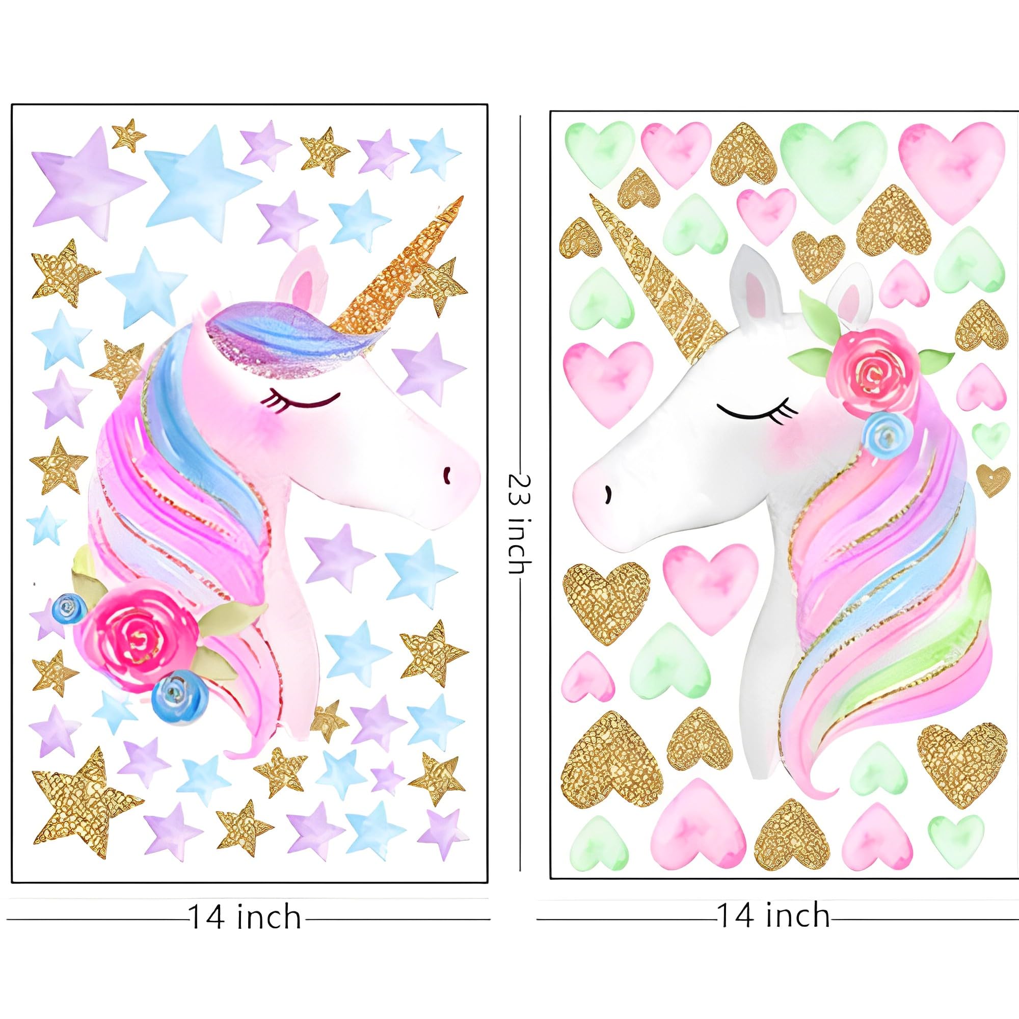 LEISENOR unicorn wall decal easy application: quick transform of any wall.