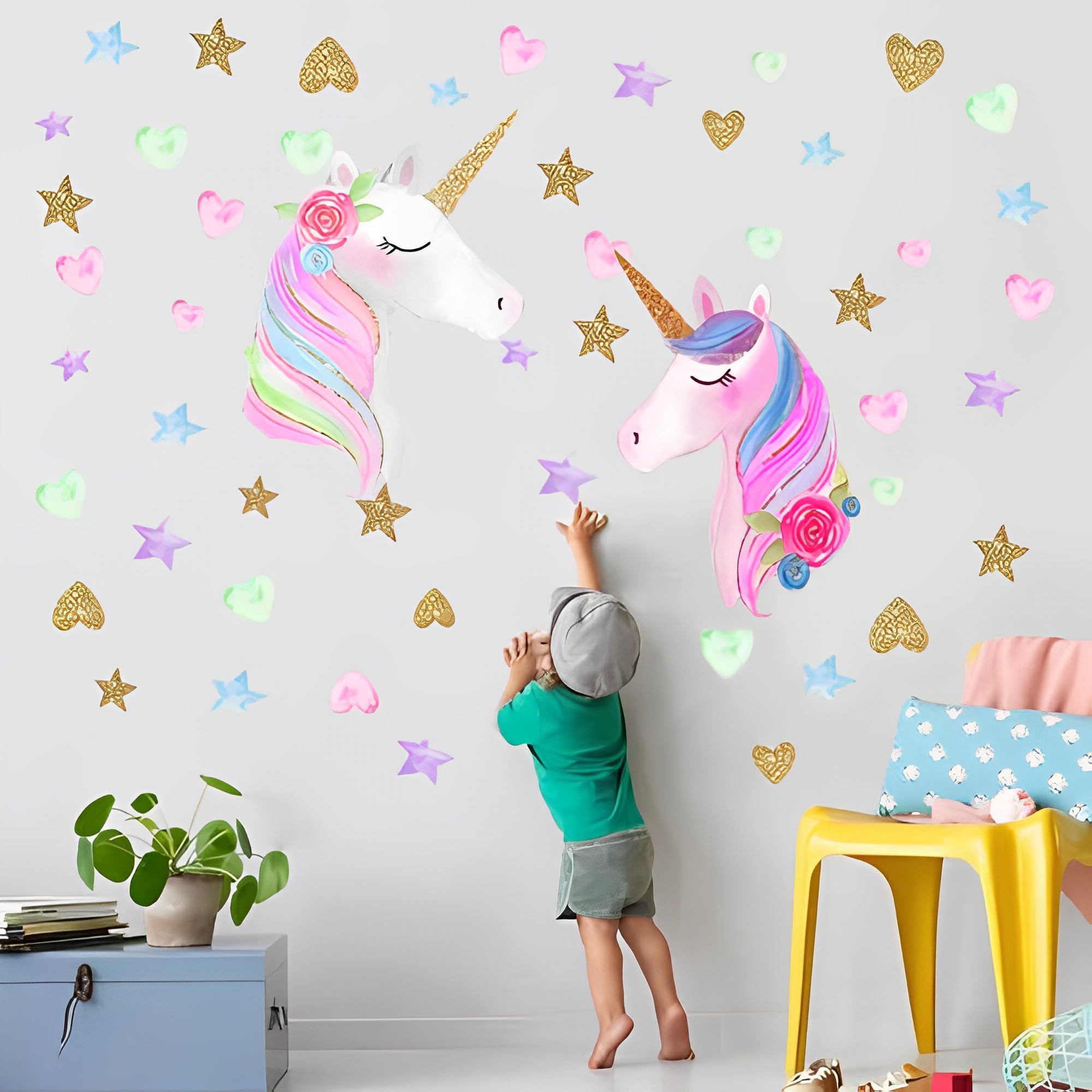 LEISENOR unicorn wall decal girls room decor: charming unicorn visuals to inspire storytime.