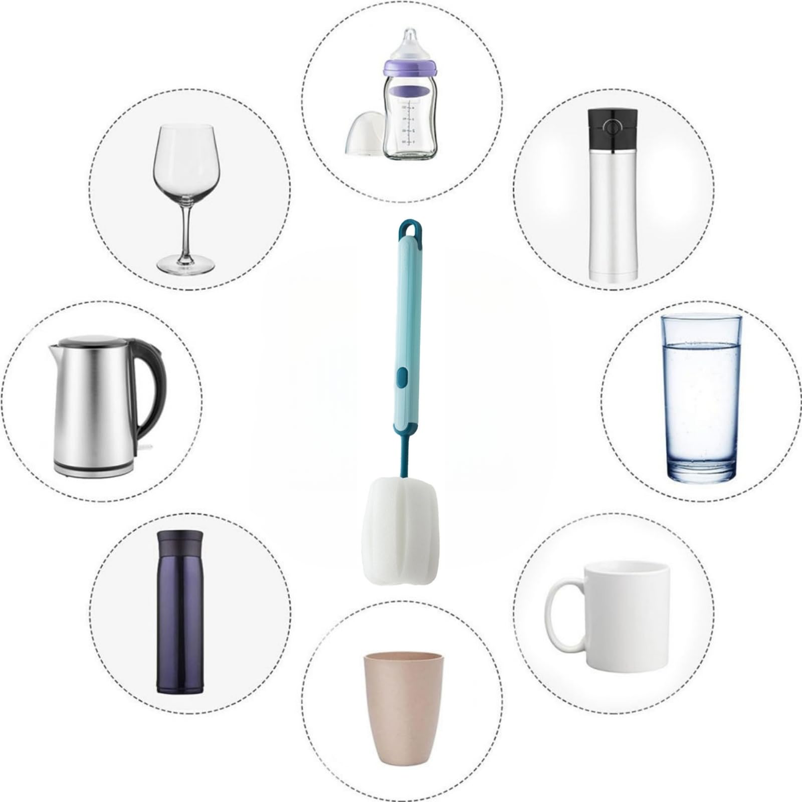 Leixterich-wide-application-cleaning handles cups, bottles, glasses and more.