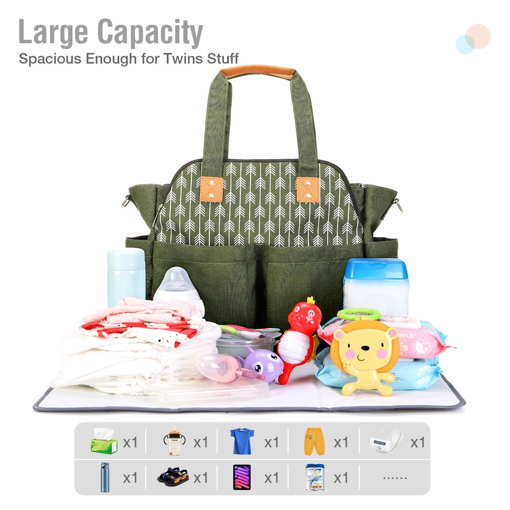 Lekebaby diaper bag tote hospital-ready capacity for labor and travel