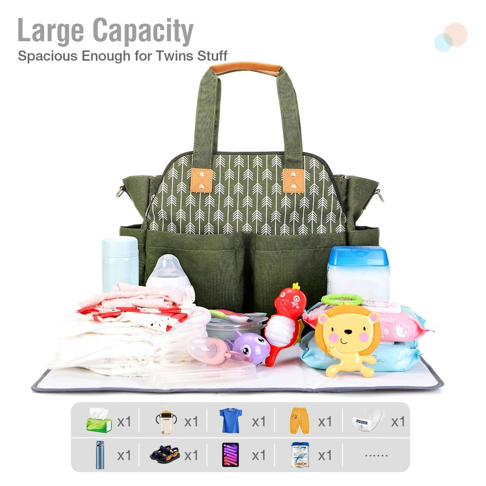Lekebaby diaper bag tote hospital-ready capacity for labor and travel