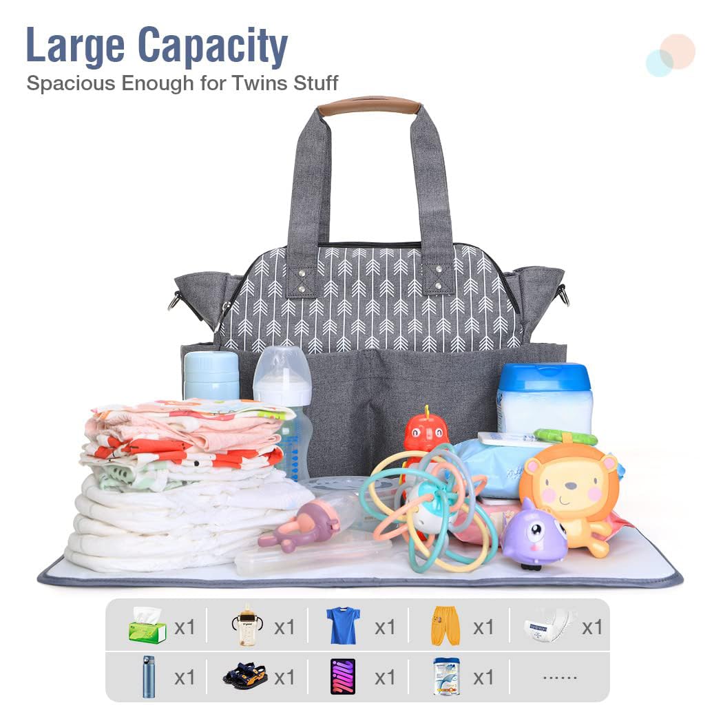 Lekebaby Diaper Bag Tote hospital/travel-ready design for baby gear