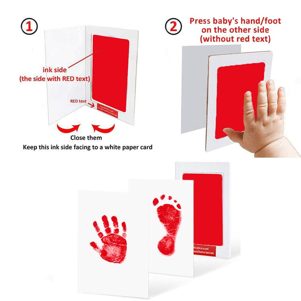 LelonHo imprint cards four pieces laid flat for easy baby keepsake framing