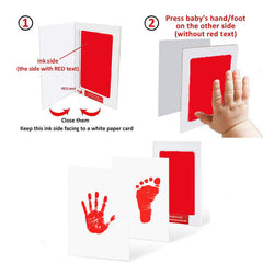 LelonHo newborn handprint example red shows easy, mess-free imprinting