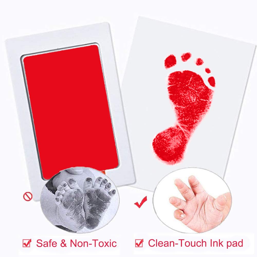 LelonHo usage steps image shows how to press baby's hand without ink contact