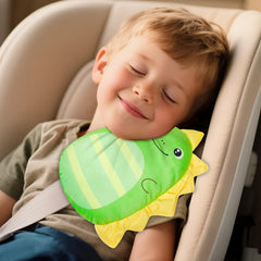 Lemmeko Seat Belt Cover Pad close-up shows soft fabric and cushioned interior for comfort.