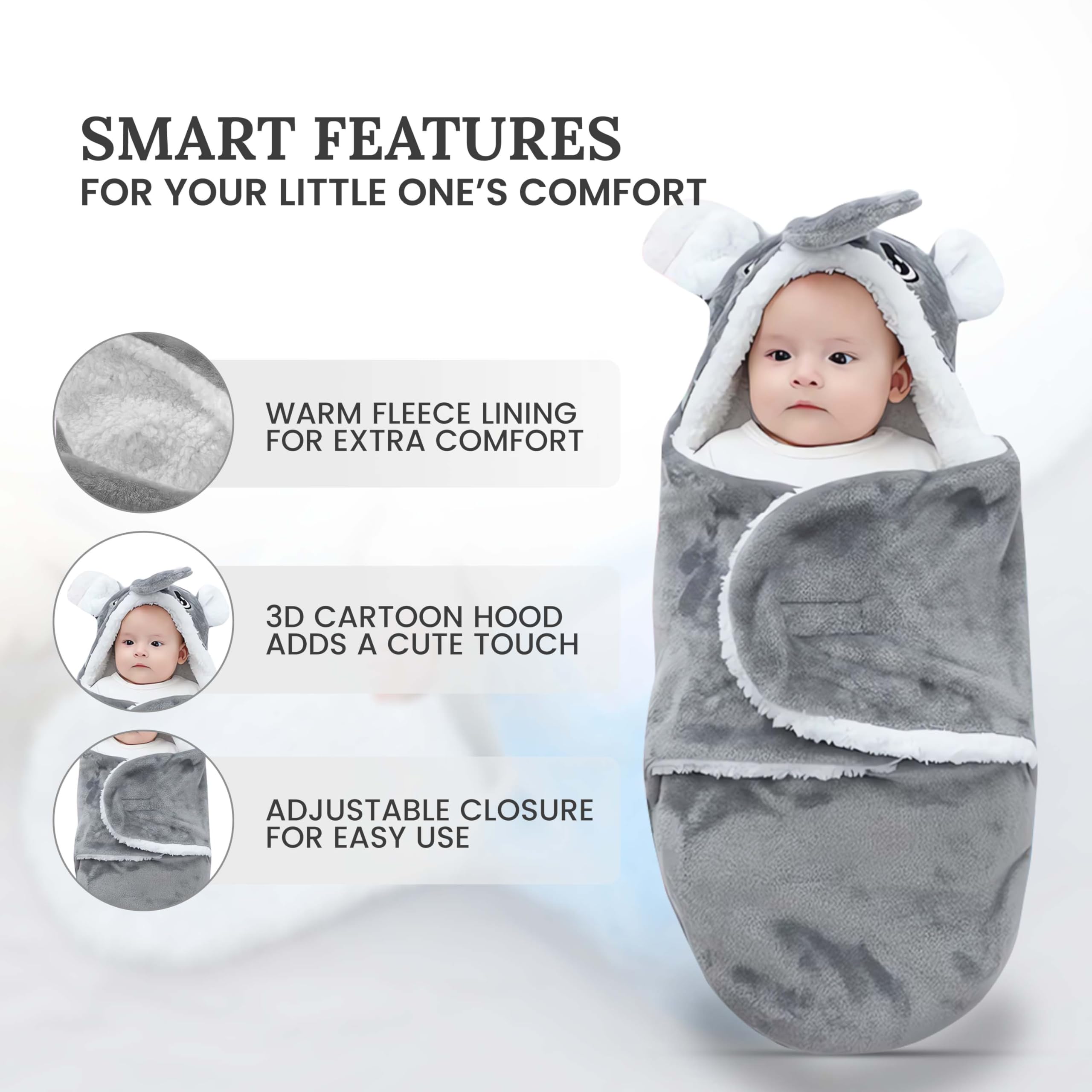 Lemon Prime swaddle Ultra machine-washable gray for easy cleaning