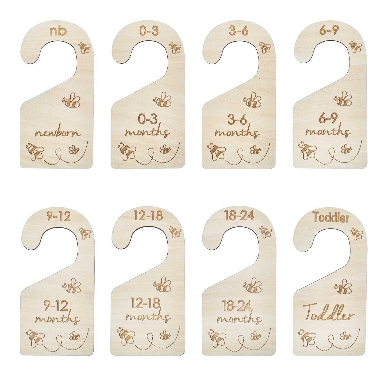 Lemon Shane Baby Closet Dividers set of 8 side view shows organized nursery wardrobe