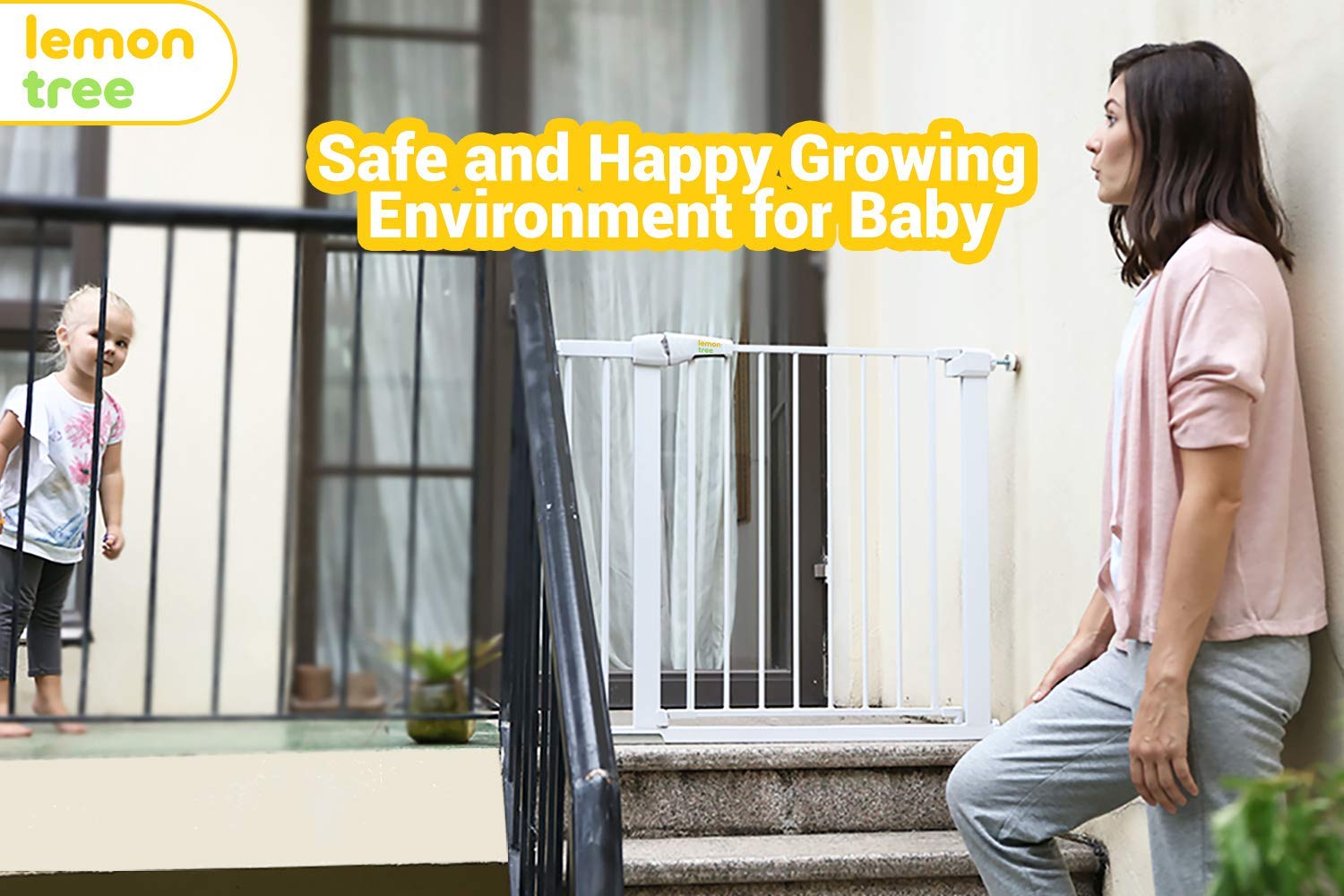 Lemon tree Baby Gate self-closing hinge auto-closes after passage for smooth exits