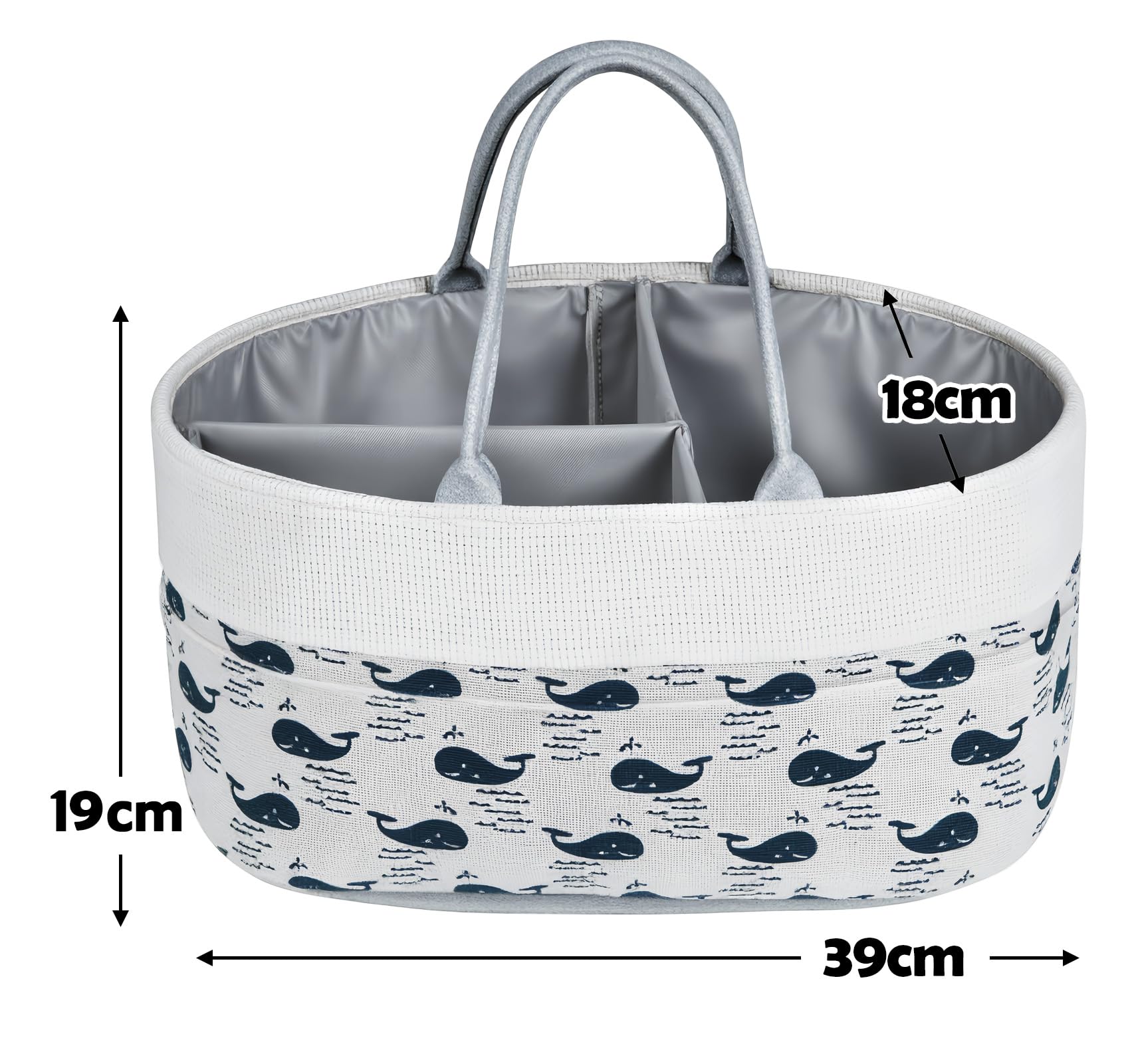 Lemonfilter diaper caddy with removable divider for flexible organization