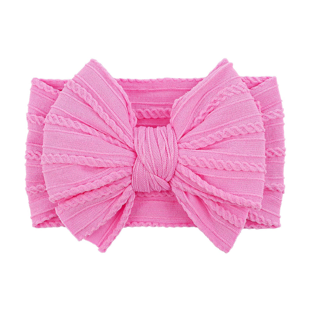 LemonSpace baby bows pink classic knot headband for all-day gentle wear.