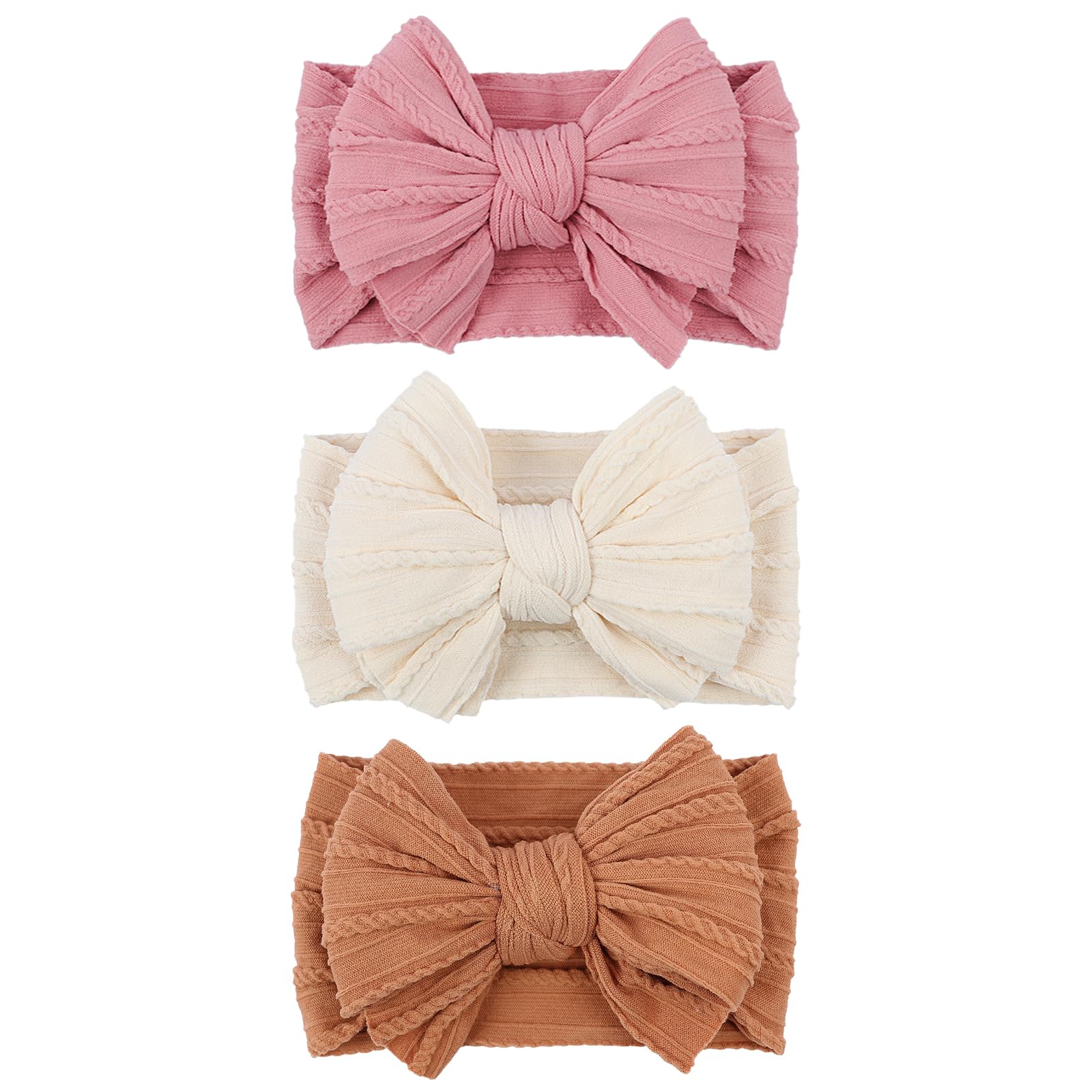 LemonSpace baby bow in pink close-up showing soft, breathable stretch for delicate skin.