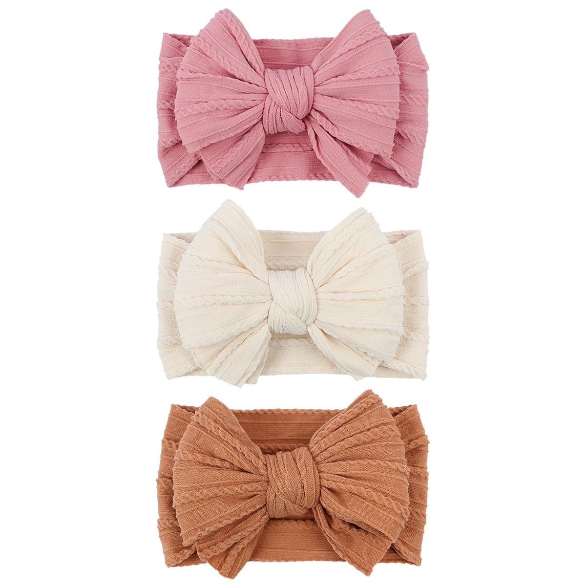 LemonSpace baby bow in pink close-up showing soft, breathable stretch for delicate skin.