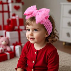 LemonSpace pink headband with bow worn with outfits and photos.