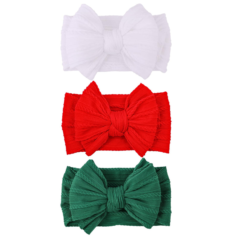LemonSpace baby headband red bow closeup; soft, breathable wear for delicate skin.