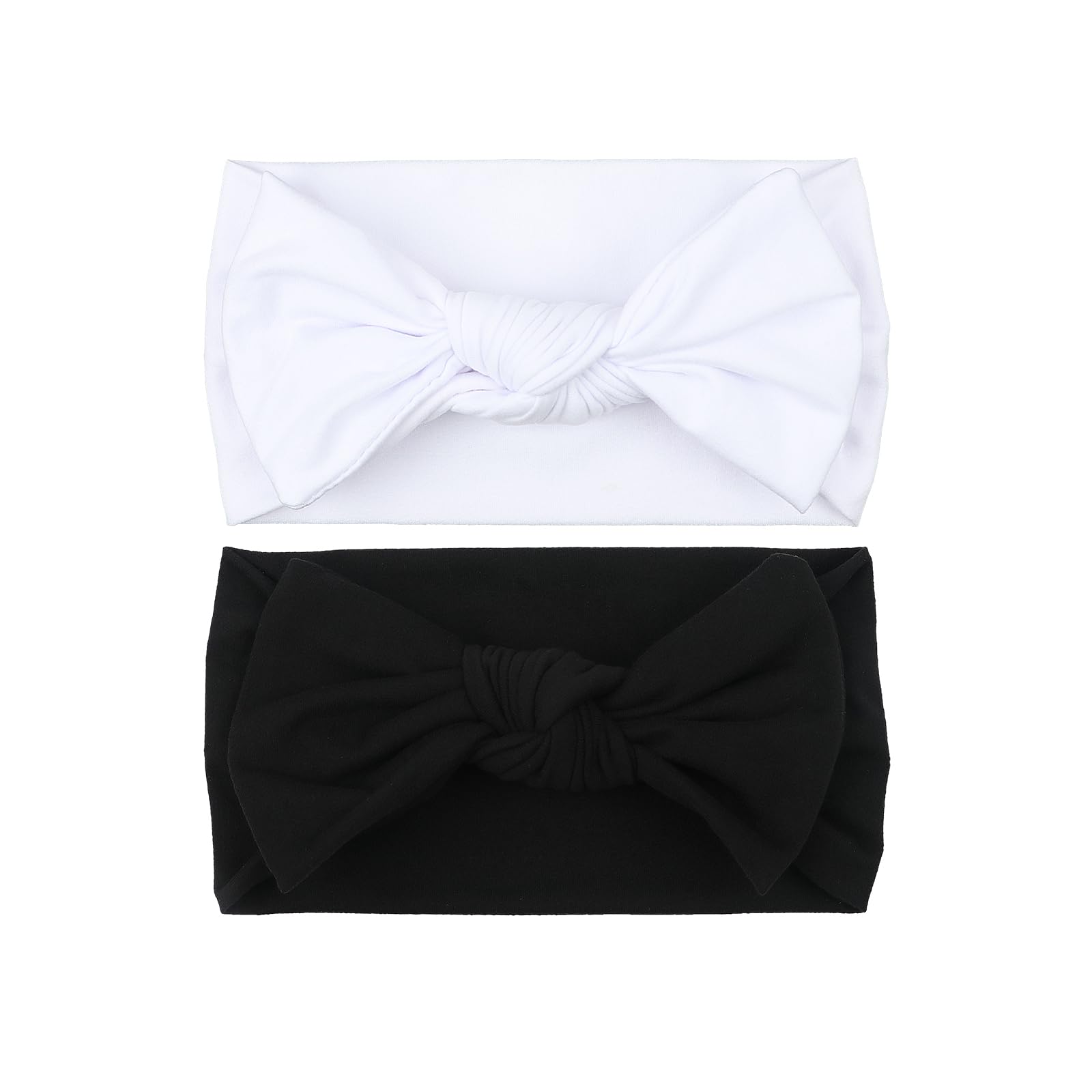 LemonSpace baby headwrap with bows in black white for stylish photo-ready wear.