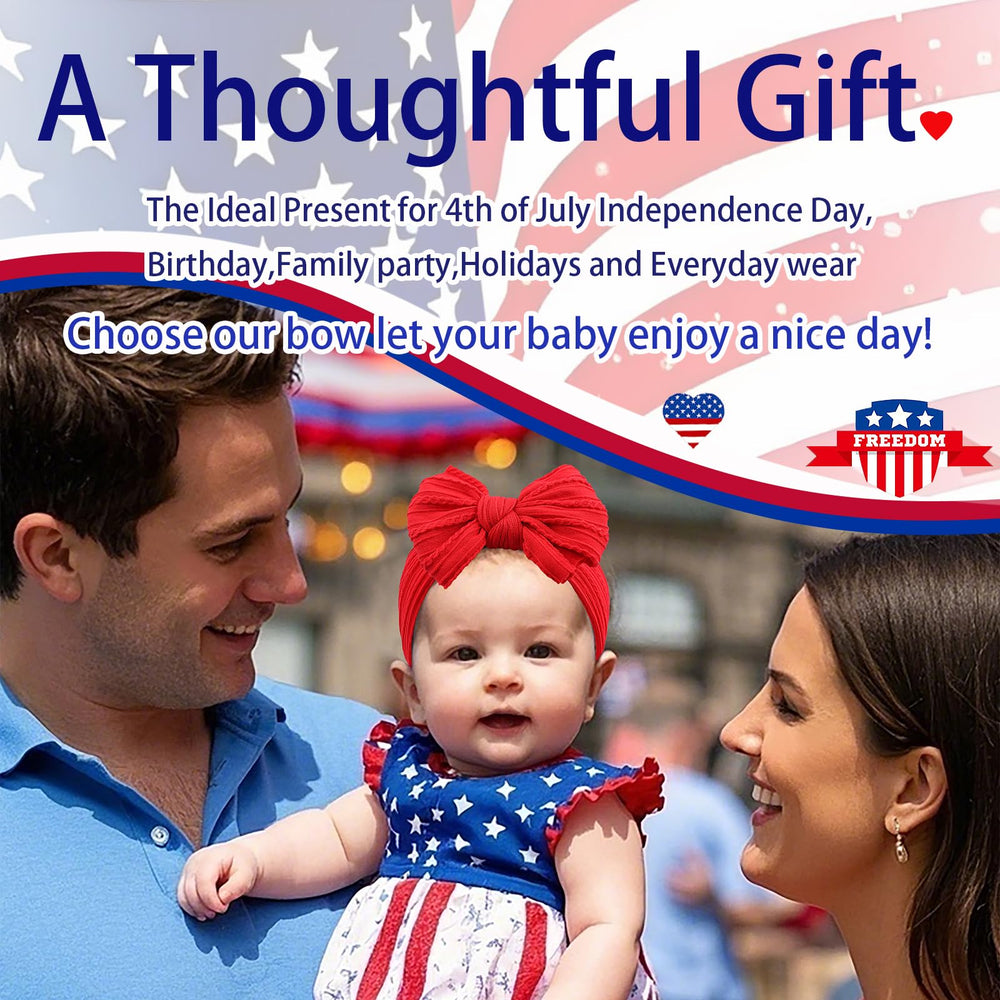 LemonSpace family photo accessory headband enhances outfits with timeless red white blue.