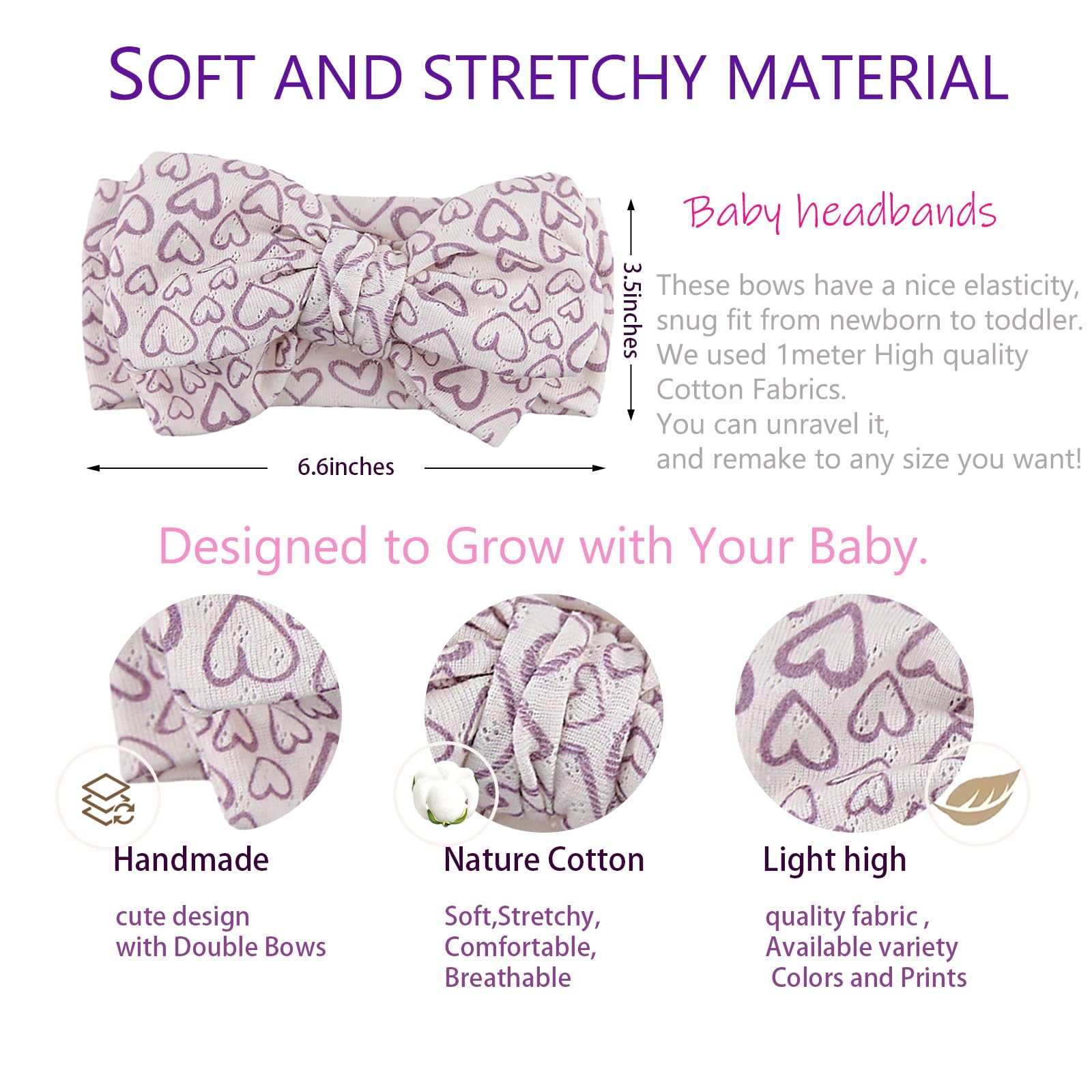 LemonSpace soft cotton headwrap stretched to show comfortable stretch and adaptability.