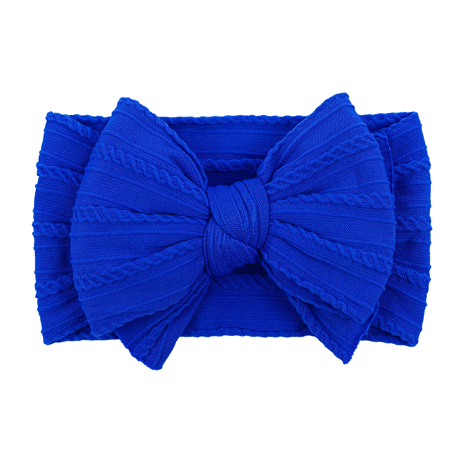 LemonSpace handmade fall blue bow headband for newborns and toddlers