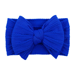 LemonSpace handmade fall blue bow headband for newborns and toddlers