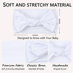 LemonSpace infant headband worn by baby with classic black white bows.