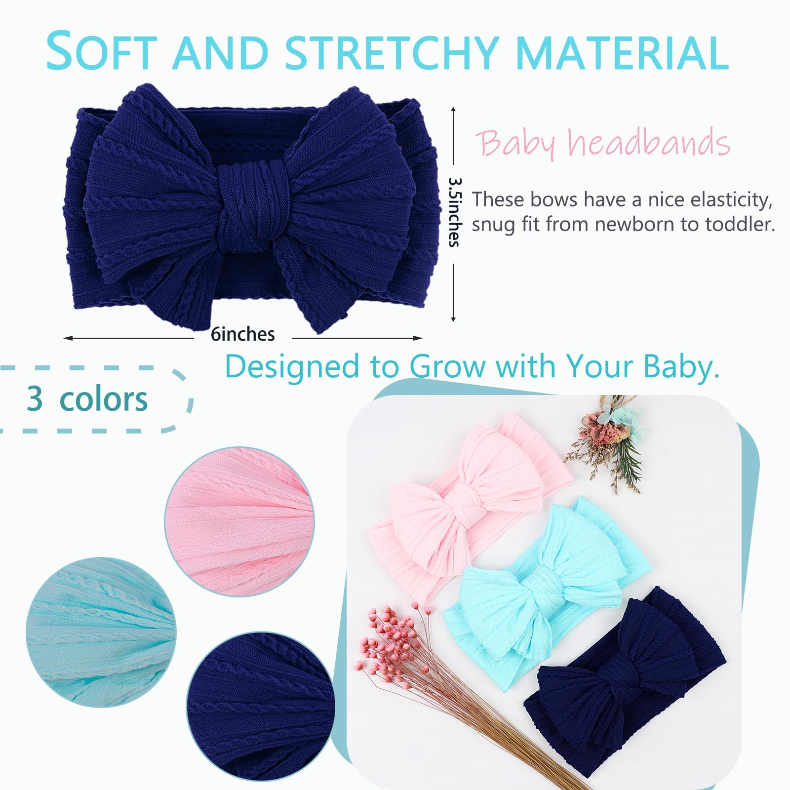 LemonSpace color-pack headband demonstrates versatile outfit matching for baby girls.