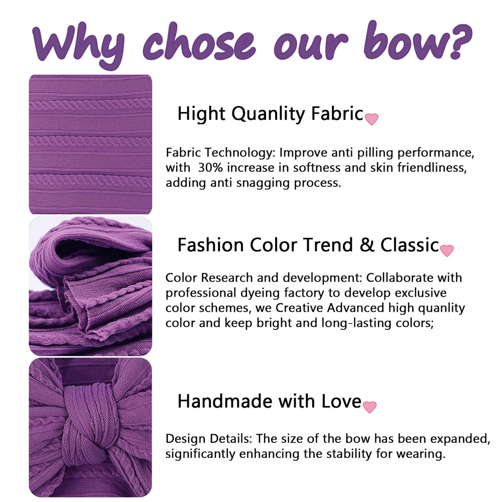 LemonSpace headbands purple bow on baby girl for stylish look