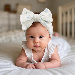 LemonSpace infant headwrap in stretch cotton offering comfortable sizing from newborns to toddlers