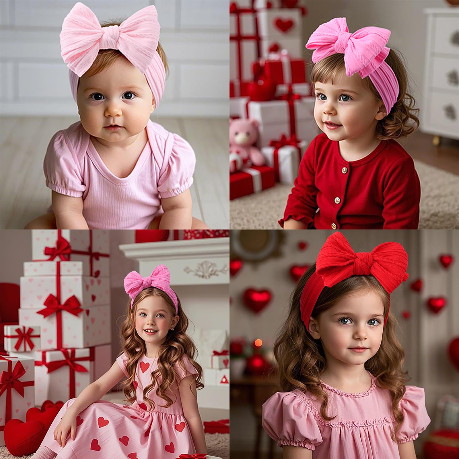 LemonSpace red headband with bows features a non-slip wide band.