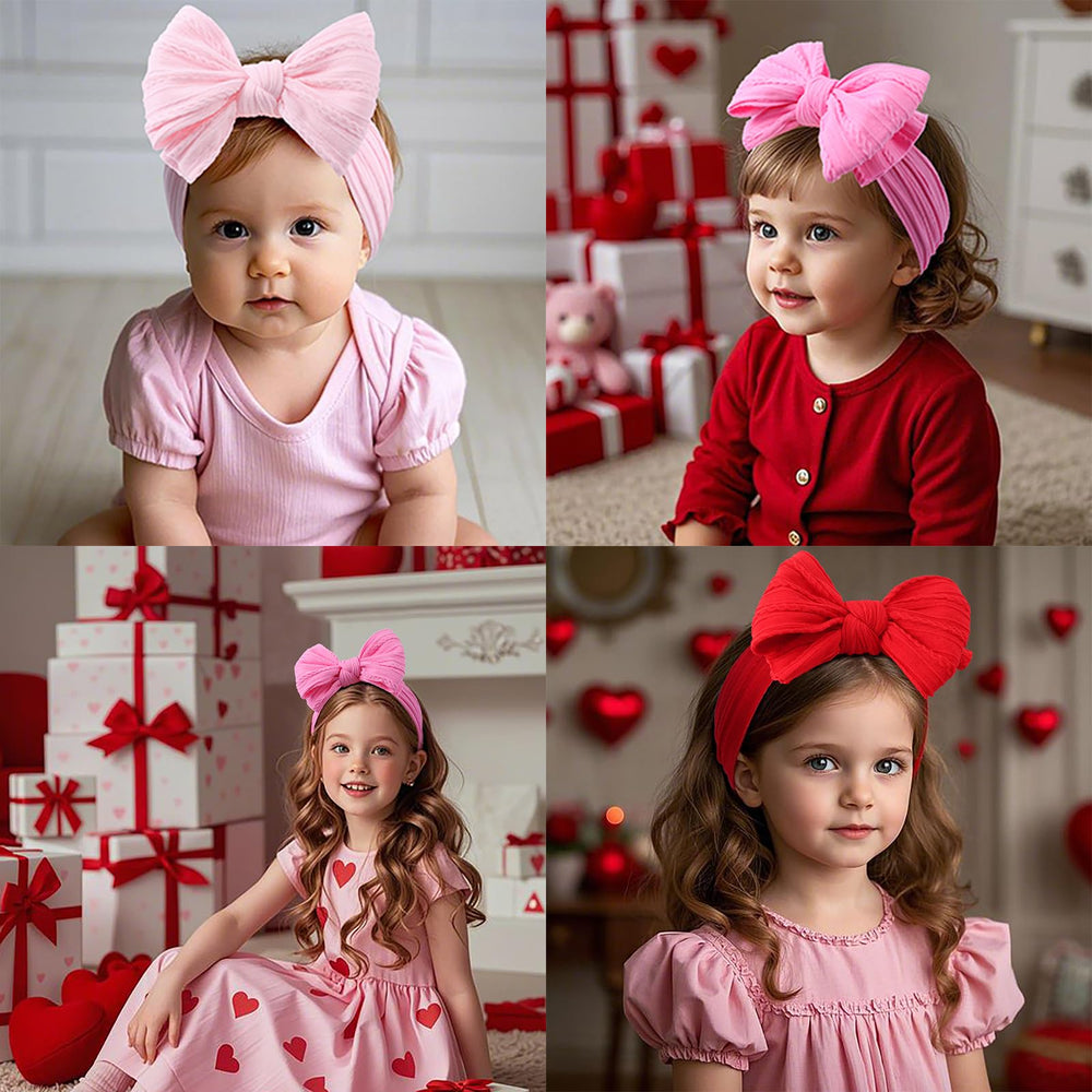 LemonSpace red headband with bows features a non-slip wide band.