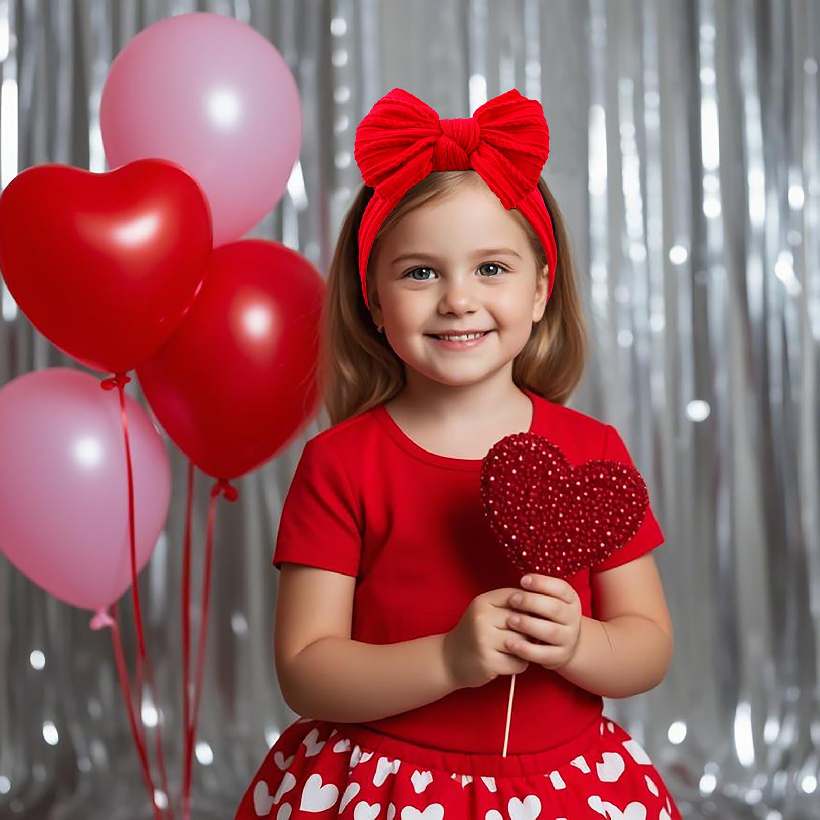 LemonSpace soft-stretchy nylon headband red demonstrates all-day comfort for babies.