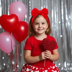 LemonSpace soft-stretchy nylon headband red demonstrates all-day comfort for babies.