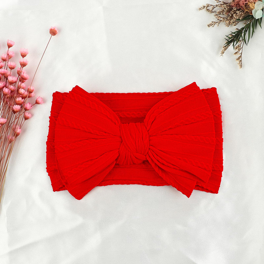 LemonSpace trendy knot bow red on headband adds cute detail.