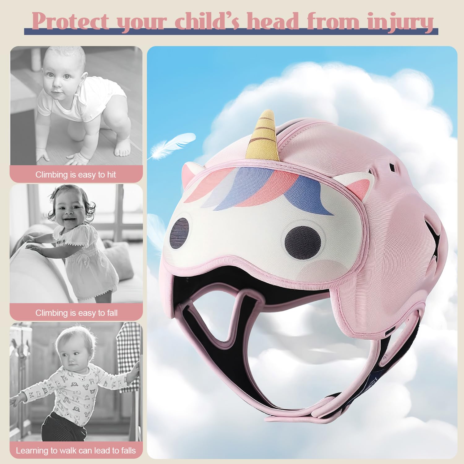 Lemrok MamboBaby adjustment system showcases 360 degree chin strap for growing toddlers.