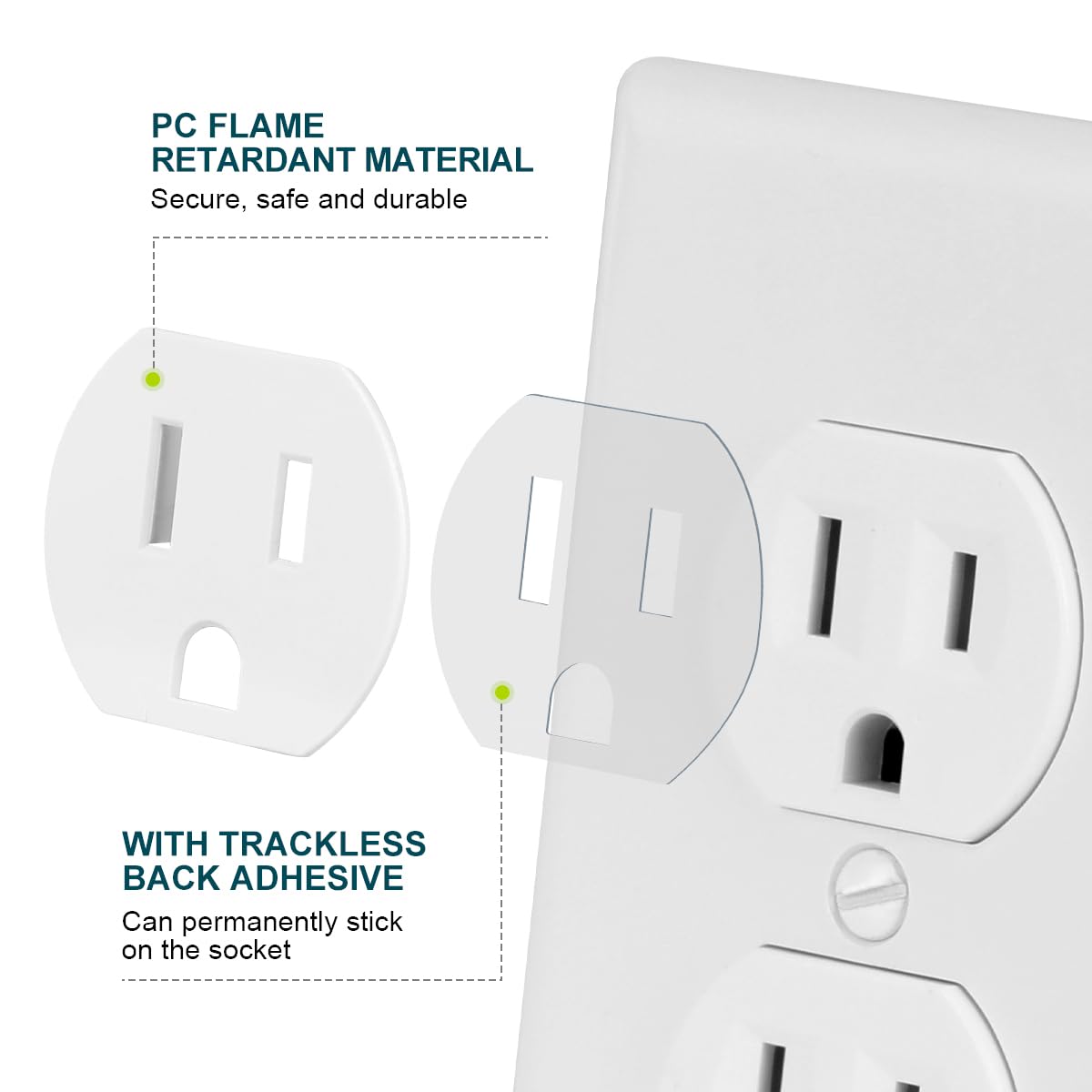 Lenink loose outlet fix with adhesive back secures plugs without residue.