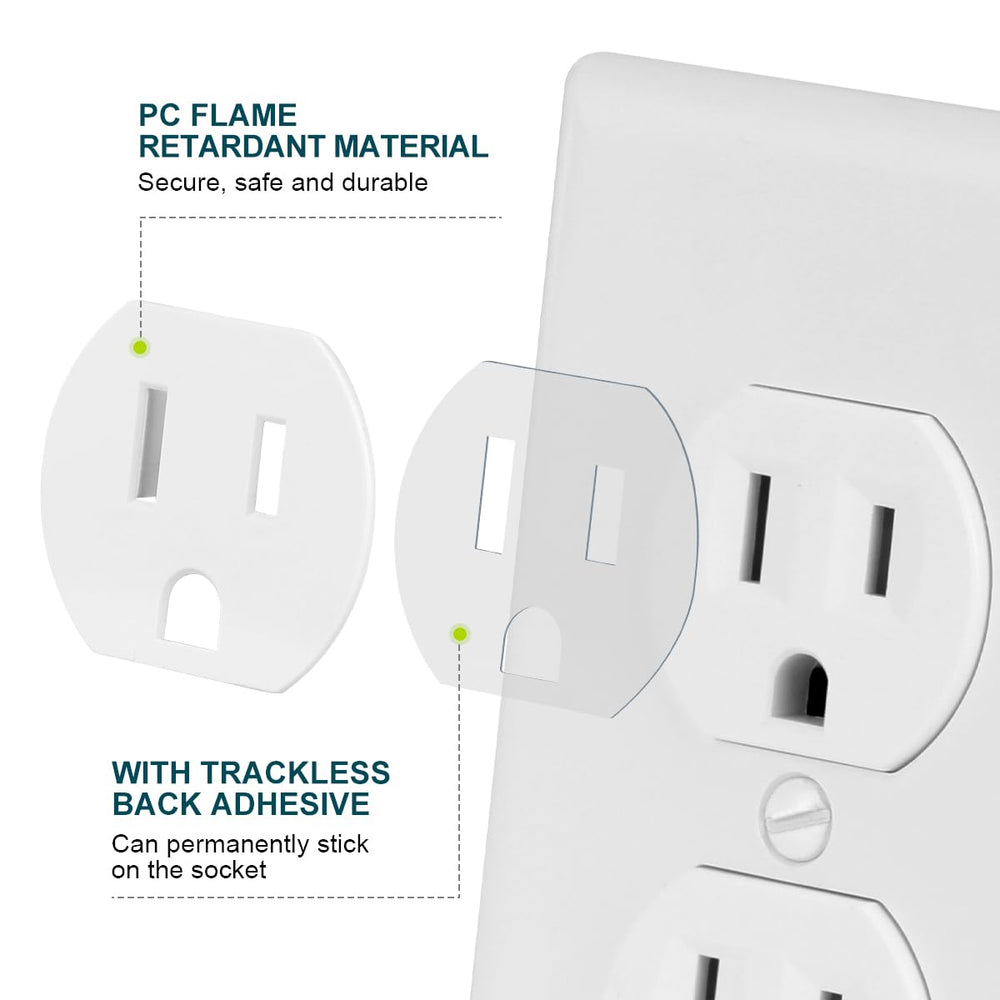 Lenink loose outlet fix with adhesive back secures plugs without residue.