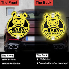Leniutor Koala Baby On Board reflective side improves night visibility for drivers