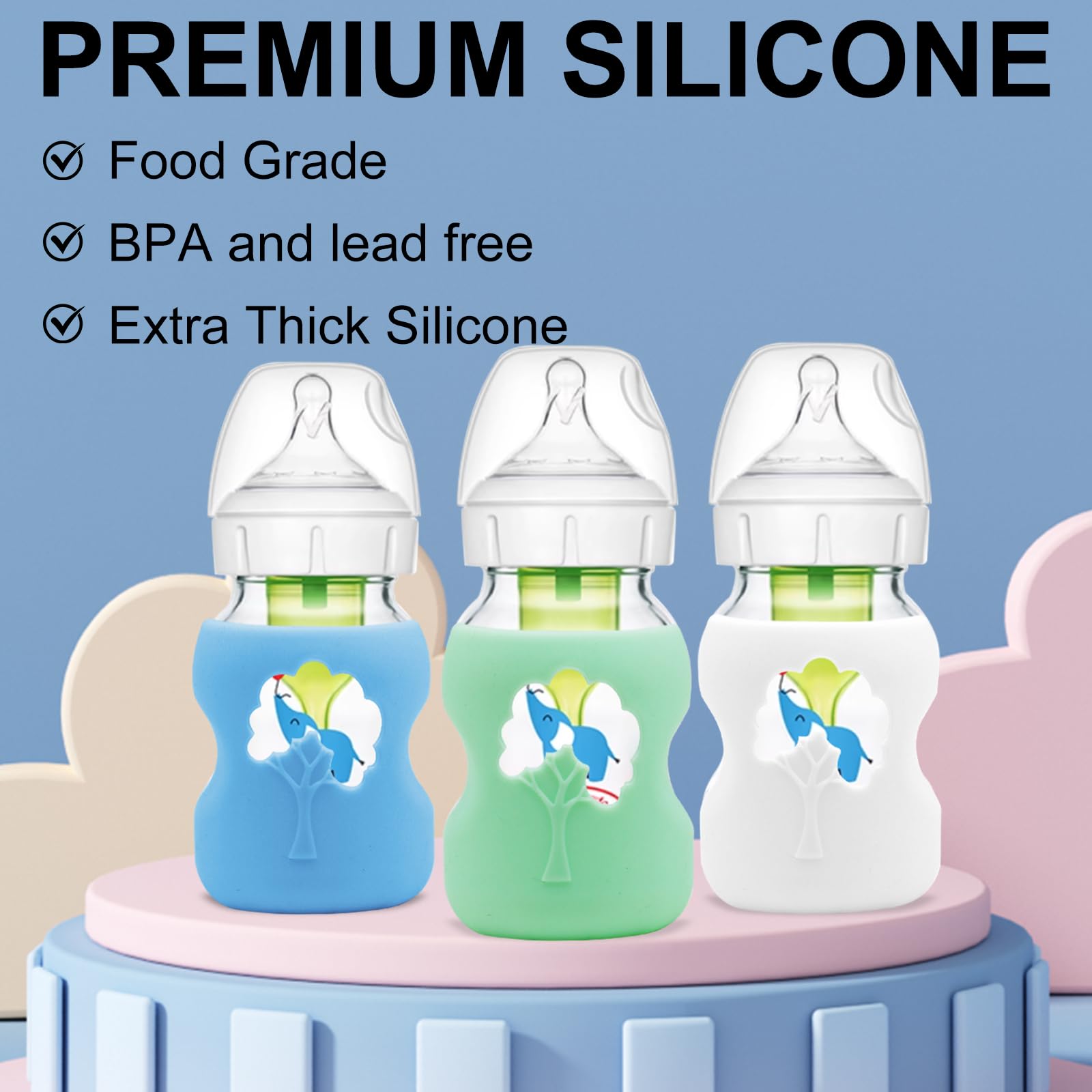 Lenpestia sleeve features a skeleton design to read measurements without removing the bottle.