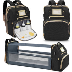 Lenski 6 in 1 diaper bag backpack featuring large main compartments for organized outings.
